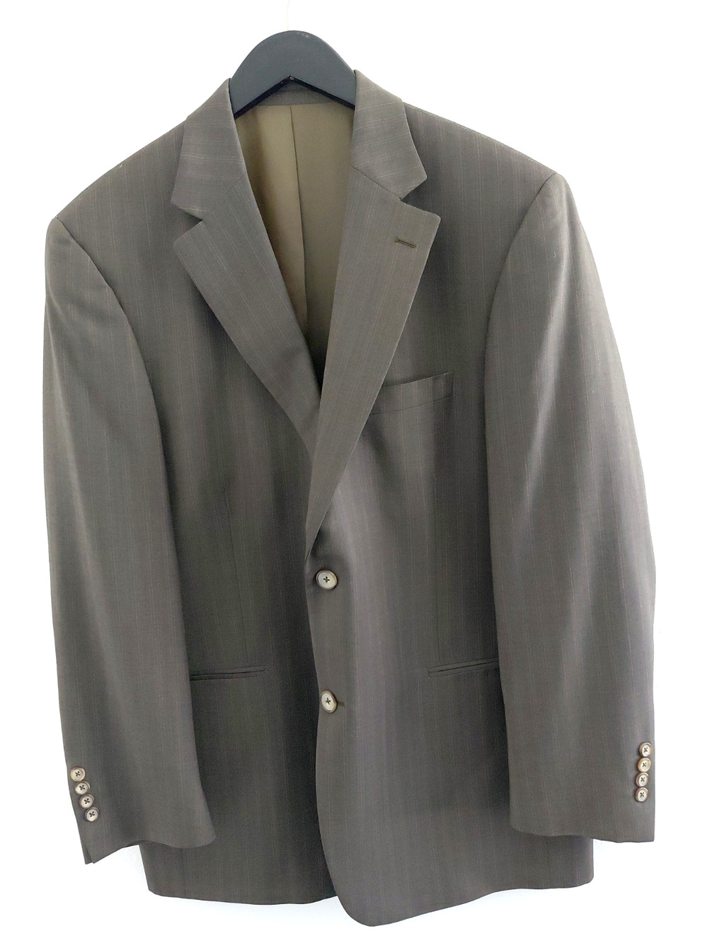 John Bartlett Blazer Sports Coat Size 42 Gray Stripe Made in Italy Wool Suite